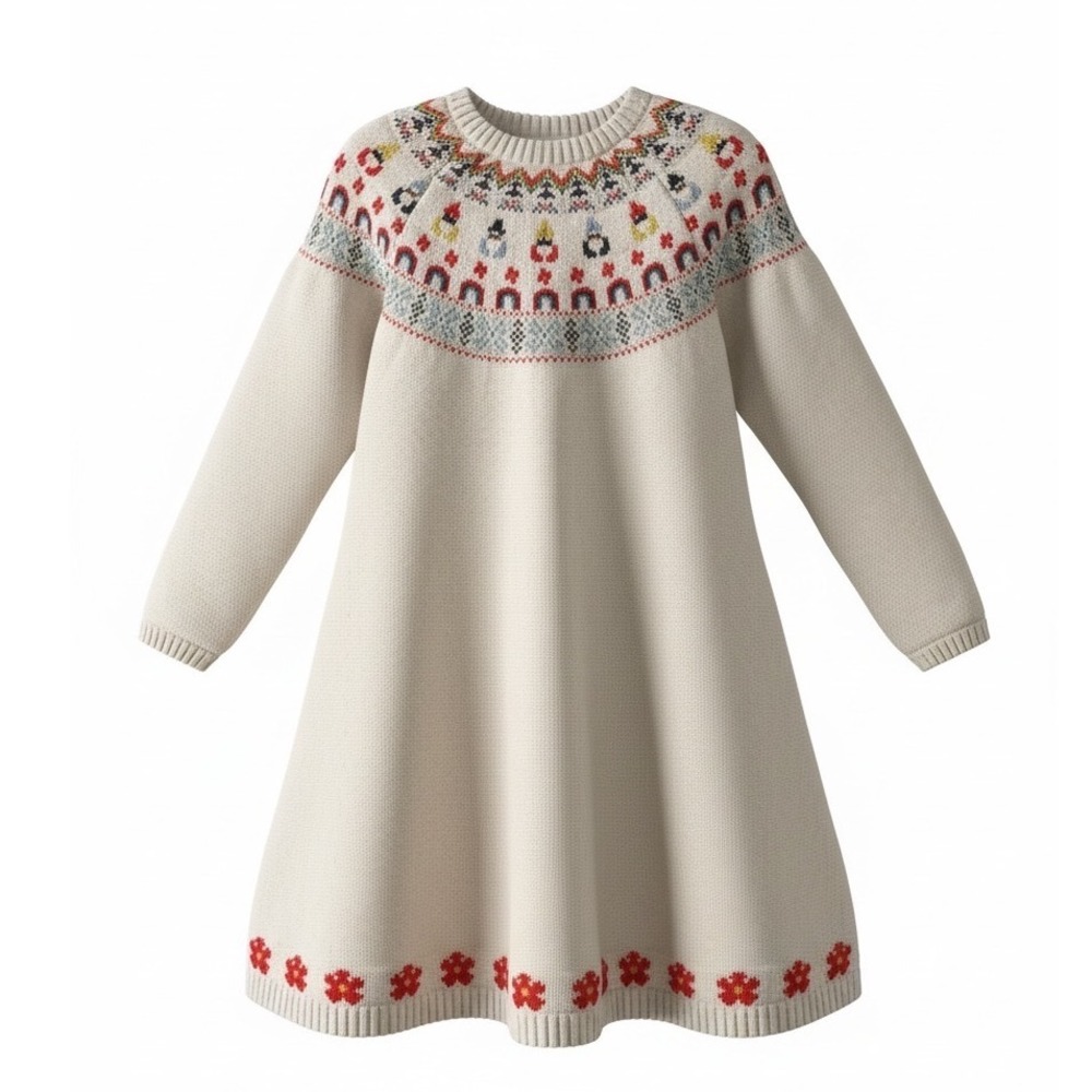Hanna Andersson Sweater Dress Cream Size 8
